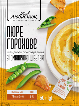 Упаковка Пюре гороховое Любисток быстрого приготовления с жареным луком 9х50 г (УП4820241583317) 1157513 фото