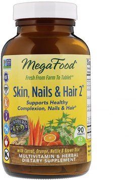 MegaFood Skin, Nails & Hair 2 90 Tabs Вітаміни для волосся, шкіри і нігтів 2 552266 фото