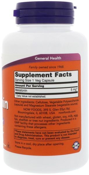 Now Foods Melatonin 5 mg Vcaps 60 Vcaps Мелатонин 520703 фото