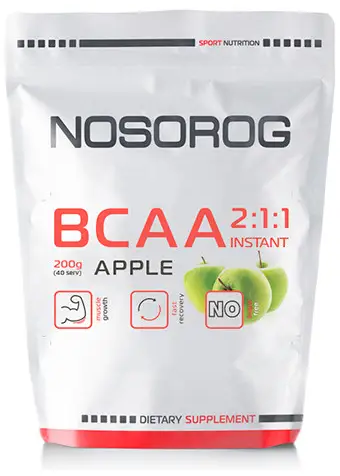 Nosorog Bcaa 2:1:1 200 g /36 servings/ Apple 940656 фото