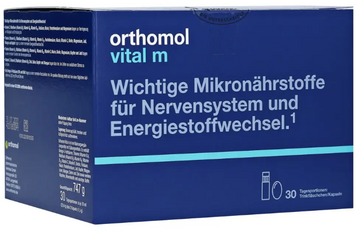 Orthomol Vital M Вітаміни для чоловіків 30 днів 30 порцій (питні пляшечки/капсули) 1088701 фото