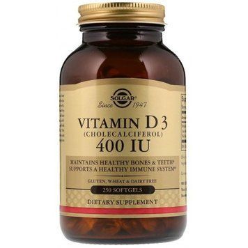 Solgar Vitamin D3 (Cholecalciferol) 400 Iu 250 Softgels 494078 фото