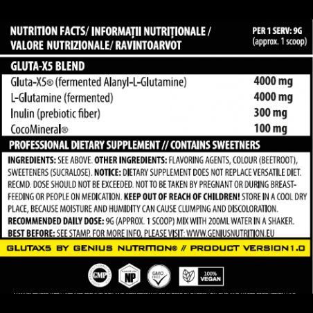 Амінокислота для спорту Genius Nutrition Gluta-X5 405 g / 45 servings / Ice Lemonade 1021894 фото