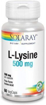 Solaray L-Lysine, 500 mg, 60 Vegetarian Capsules (SOR-04940) 661708 фото