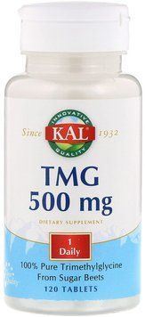 KAL, TMG, 500 mg, 120 Tablets (CAL70981) 629262 фото
