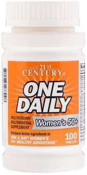 21st Century One Daily Woman's 50+ Multivitamin Multimineral 100 Tablets 476616 фото