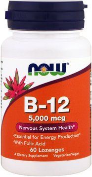 NOW Foods Methyl B-12 5,000 mcg Lozenges 60 tabs 416693 фото