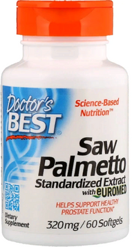 Doctor's Best, Saw Palmetto, Standardized Extract with Euromed, 320 mg, 60 Softgels (DRB-00082) 624116 фото