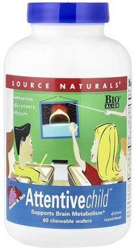 Source Naturals Attentive Child Fruit - 60 Chewable Wafers 1452294 фото
