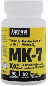 Jarrow Formulas MK-7 Vitamin K2 as MK-7 90 mcg 60 Softgels Вітамін К2 534569 фото