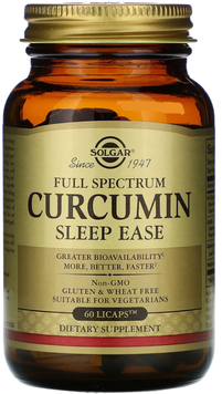 Solgar Full Spectrum Curcumin Sleep Ease Куркумин полного спектра облегчение сна 60 жидких капсул 1067326 фото