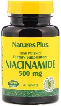 Natures Plus Niacinamide 500 mg 90 tabs Ниацинамид (В3) 492030 фото