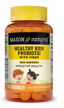 Mason Natural Healthy Kids Probiotic With Fiber Пробіотик з клітковиною для дітей 60 жувальних таблеток 1118714 фото