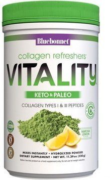 Bluebonnet Nutrition Collagen refreshers Vitality type I & III Колаген сила бадьорості та енергії зі смаком лимона та матчі 320 г 894421 фото