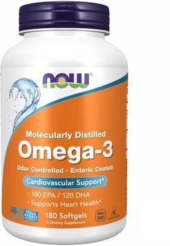 Now Foods Omega-3 Enteric - 180 softgels 1454305 фото