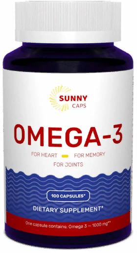 Sunny Caps Omega-3 Activ Powerfull 1000 mg Омега-3 100 гелевых капсул 777640 фото