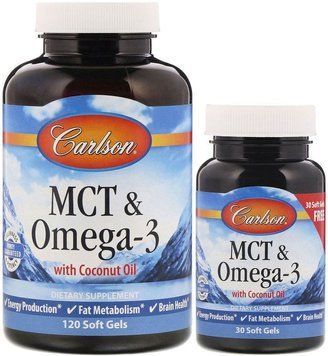 Carlson Labs MCT & Omega-3 МСТ и Омега-3 150 caps /120+30 caps/ 882245 фото