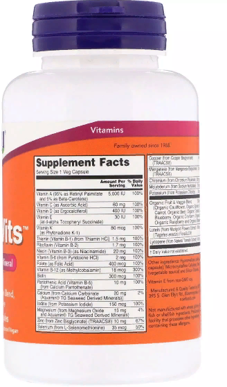 Now Foods Daily Vits, Multi Vitamin And Mineral, 120 Veg Capsules (NF3776) 685589 фото