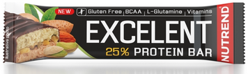 Протеиновый батончик Nutrend Excelent Protein bar Double 85 g / 1 serving / almond + pistachio with pistachios 1101873 фото