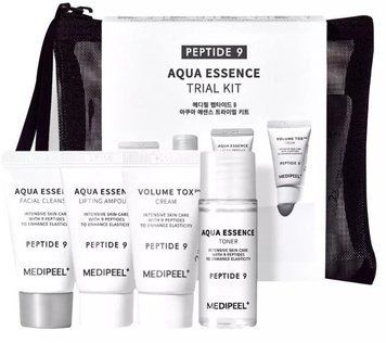 Medi Peel Peptide 9 Aqua Essence Trial Kit Набор миниатюр (Cleanser15ml+Toner20ml+Ampoule15ml+Cream15g) 1335393 фото