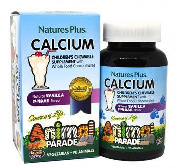 Natures Plus Animal Parade Calcium 90 chewables Кальций для детей, вкус ванили 491967 фото