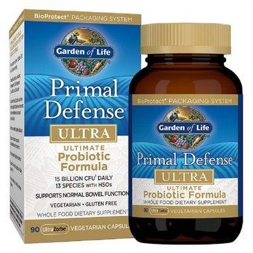 Garden of Life Primal Defense, Ultra, Ultimate Probiotic Formula, 90 UltraZorbe Vegetarian Capsules (GOL-11235) 681628 фото