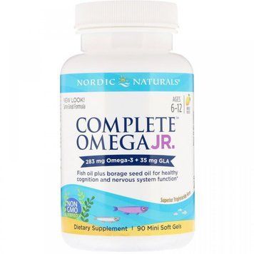 Nordic Naturals Complete Omega Junior 283 mg 90 Mini Soft Gels Lemon Омега со вкусом лимона для подростков 550755 фото