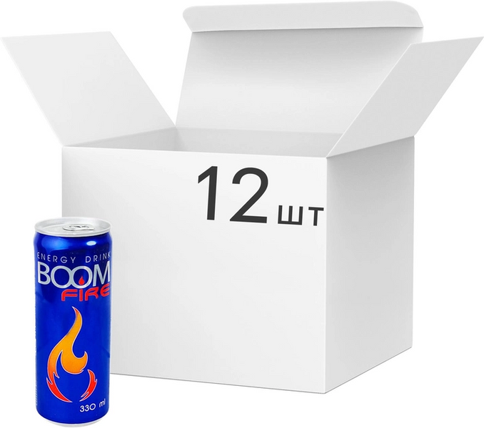 Упаковка энергетического напитка Boom Fire 12х0.33 л (4860112000086_12) 1280064 фото