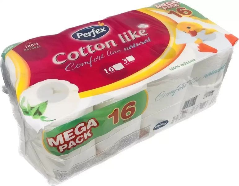 Туалетная бумага Perfex Cotton Comfort Line 3 слоя 16 шт. 1173154 фото