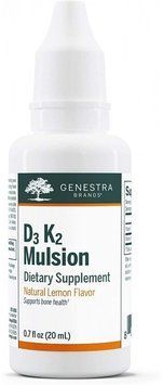 Genestra Brands D3-K2 Mulsion, Citrus Flavor, 0.7 fl oz (20 ml) (GEN-13730) 654939 фото