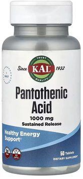 KAL Pantothenic Acid Sustained Release 1000mg - 50 tablets 1461294 фото