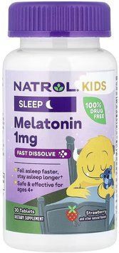 NATROL Kids Melatonin 1mg - 30 Tablets 1456280 фото