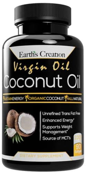 Earth's Creation Coconut Oil 1000 mg Кокосова олія 90 капсул 914034 фото