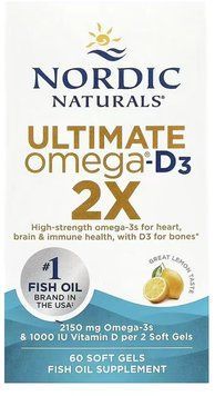 Nordic Naturals Ultimate Omega 2X D3 - 60 softgels 1453327 фото