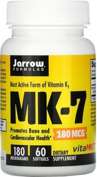 Jarrow Formulas Most Active Form of Vitamin K2 180 mcg Вітамін K2 активна форма MK-7 60 гелевих капсул 893127 фото