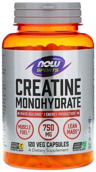 Креатин Now Foods Sports, Creatine Monohydrate, 750 mg, 120 Veg Capsules 641345 фото