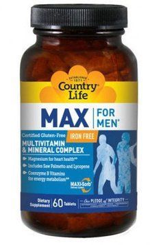 Country Life Max For Men Free Iron Витамины и минералы для мужчин 60 таблеток 885608 фото