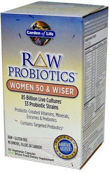 Garden of Life RAW Probiotics, Women 50 & Wiser, 90 Vegetarian Capsules (GOL-11568) 681648 фото