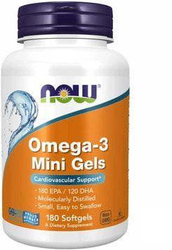 Now Foods Omega-3 Mini Gels 500 mg - 180 sgels 1449278 фото