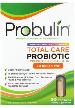 Probulin Total Care Probiotic Пробіотики 20 мільярдів ДЕЯКЕ 30 капсул 1185992 фото