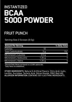 Амінокислота для спорту Optimum Nutrition BCAA 5000 Powder 345 g /40 servings/ Unflavored 385953 фото