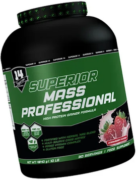 Гейнер Superior Mass Professional 4540g / 30 servings / Strawberry 1038286 фото