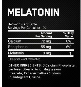 Optimum Nutrition Melatonin 3 mg 100 tabs 442433 фото