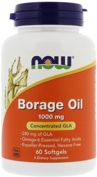 Now Foods Borage Oil 1000 mg 60 caps (Масло огуречника) 417130 фото