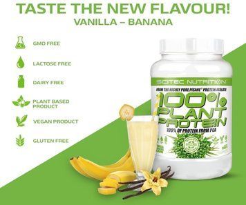 Протеин Scitec Nutrition 100% Plant Protein 900 g /30 servings/ Vanilla Banana 516955 фото