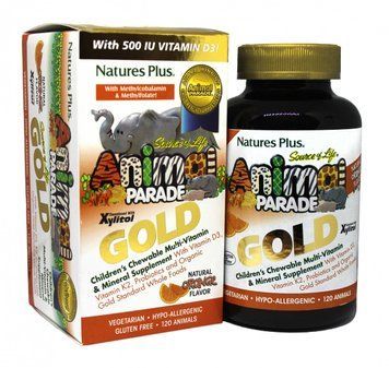 Natures Plus Animal Parade Gold 120 chewables Мультівітаміни для дітей, смак апельсина 492004 фото