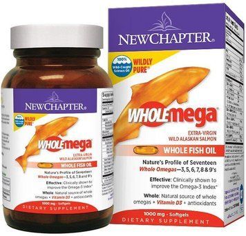 New Chapter Wholemega Extra-Virgin Wild Alaskan Salmon Whole Fish Oil 1000 mg 60 Softgels Жир аляскинского лосося 551861 фото