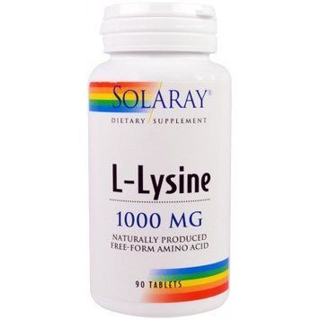 Solaray L-Lysine 1000 mg, 90 Tablets (SOR04860) 687191 фото