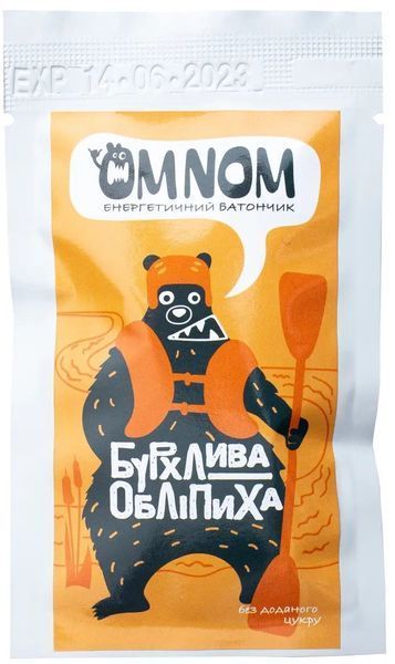 Батончик енергетичний OMNOM Бурхлива обліпиха 50 г (4820219970422) 1015723 фото