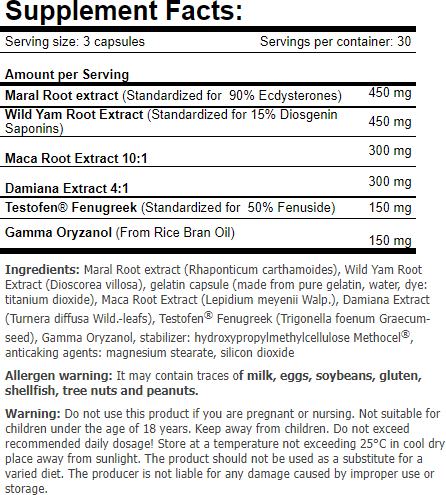 Бустер тестостерону Amix Myosterones with Testofen 90 capsules/ 30 servings 969027 фото